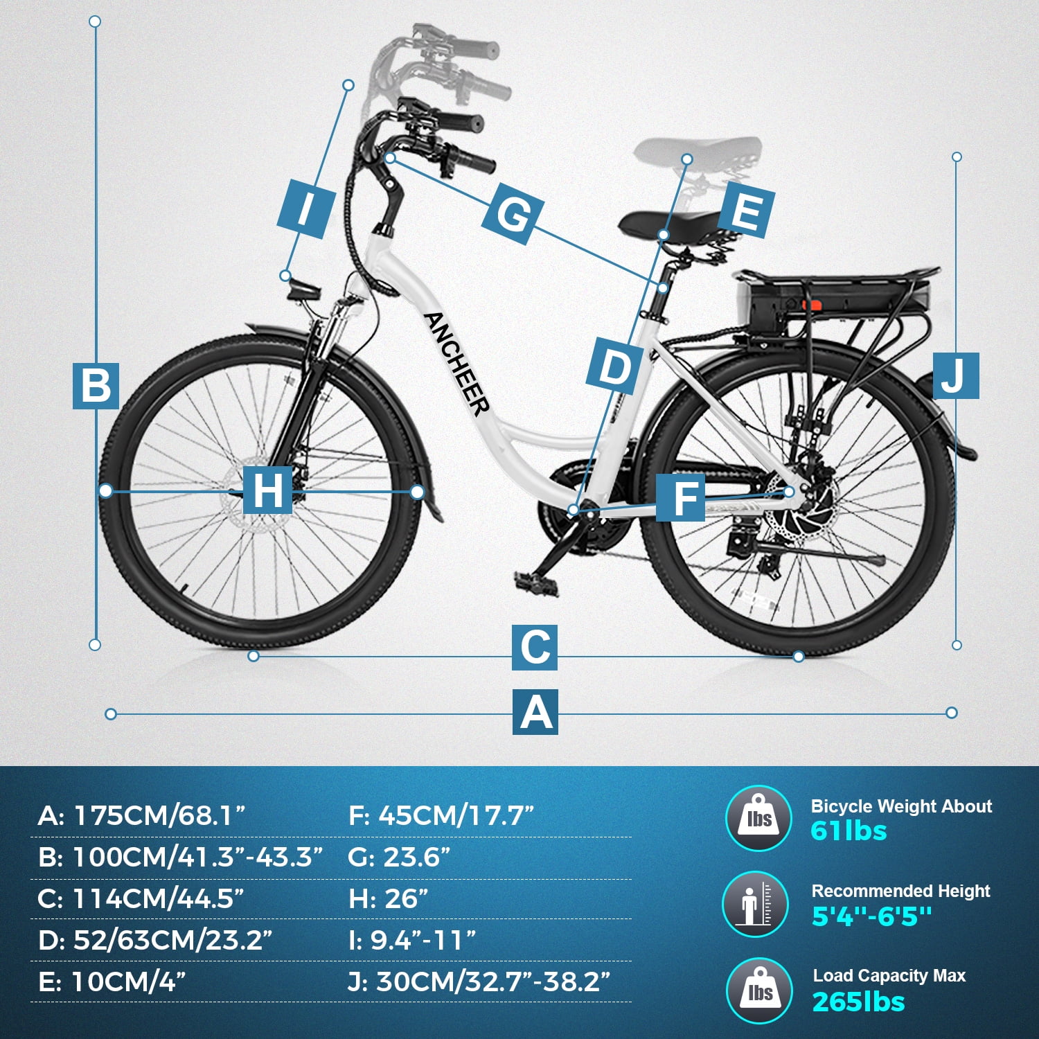 ANCHEER 500W Electric Bike for Adults, 48V 10.4AH EBike, 3.5H Fast-Charge Removable Battery, 26" Commuter Electric Bicycles with 7-Speed, LCD Digital Display, Suspension Fork, Cruise Control UL2849