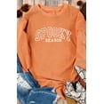 thumbnail image 2 of Casual Long Sleeve Round Neck Sweatshirt - Spooky Season Letter Graphic in Orange - [ZhiHiMeRi] | S, 2 of 7