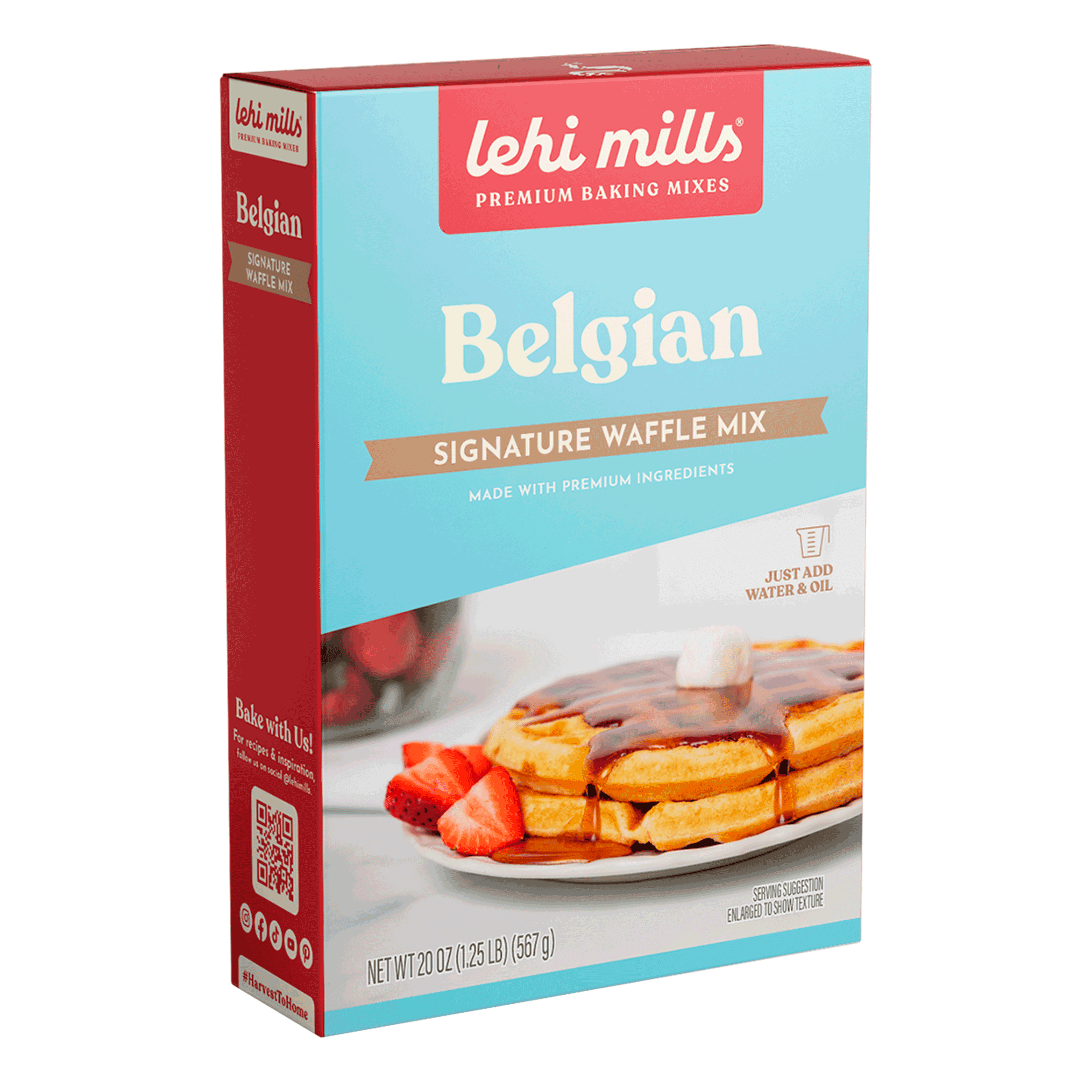(2 pack) Lehi Mills Belgian Waffle Mix 20 oz Box