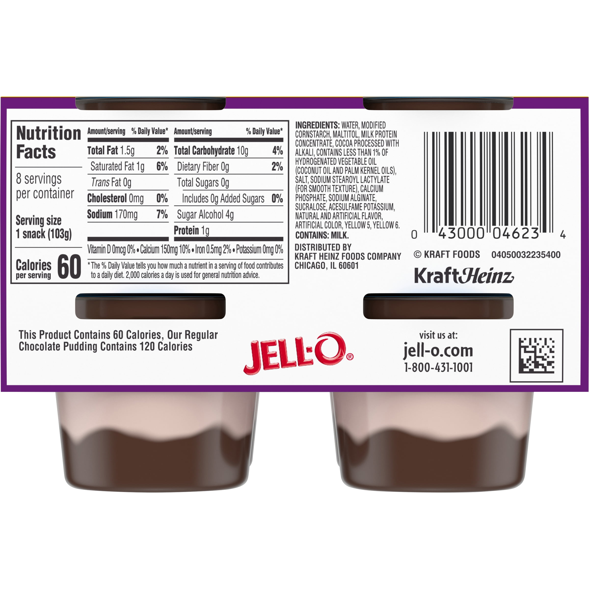 Jello Sugar Free Chocolate Vanilla Swirl Pudding Nutrition Facts