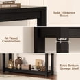 thumbnail image 2 of Aheaplus 47" Farmhouse Wood Console Table - Narrow Entryway Sofa Table with Open Storage Shelves, Embossed Wood Grain, Easy Assembly, Ideal for Entryway, Living Room Behind Couch，Black, 2 of 7
