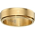 thumbnail image 1 of Collection Steeltime Men s 18k Gold Plated Our Father Prayer Spinner Band Ring, 1 of 2