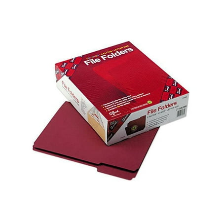 UPC: 0086486130844 | Smead 13084 File Folders  1/3 Cut  Reinforced Top Tab  Letter  Maroon  100/Box