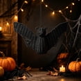 thumbnail image 2 of Handwoven Rattan Bat Halloween Decorations for Indoor Outdoors, Halloween Hanging Bat Ornament, 2 of 6