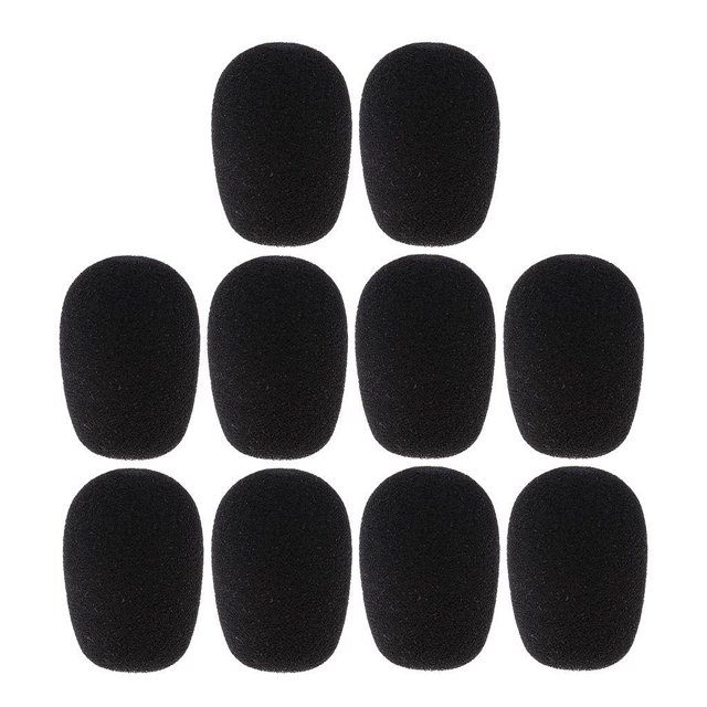 Paquete de 10 micrófonos de espuma para parabrisas, cubierta de micrófono de esponja, negro