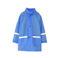 thumbnail image 4 of LOCHEX Girls Rain Jacket Lightweight Waterproof Hooded Solid Color with Pocket Cotton Lined Raincoat Windbreaker for Kids,Blue,6-7T, 4 of 7