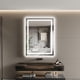 thumbnail image 1 of 32x24 frameless LED vanity mirror: 3cct dimmable, anti-fog tempered glass con memory function para bathroom wall, 1 of 7