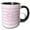 Black/White, variant on 3drose, Nautical Anchor Circle on Light Pink and White Stripes - Girly Striped, 11oz Two-tone Black Mug