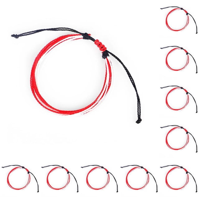 Pulseras trenzada boho Qarigey Accesorio de moda para niñas adolescentes Rojo + Negro CBP251112