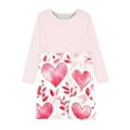 thumbnail image 3 of FamilyThread Girls Dress Fashion Long Sleeve Heart Print Toddler Little Big Girl Unicorn Mermaid Casual A Line Dresses For 4-14Y, 3 of 4