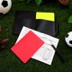 thumbnail image 2 of Juego de 4 tarjetas de árbitro, tarjetas rojas y amarillas con soporte, lápiz de puntuación para fútbol, ​​voleibol y árbitros de fútbol, 2 of 6