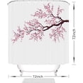thumbnail image 6 of Pink Cherry Blossom Shower Curtain, Japanese Sakura Floral Shower Curtain Set, Plant Flower Cherry Shower Curtains for Bathroom, Waterproof Fabric with 12 Hooks, 72 x 72 Inches, 6 of 6