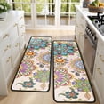 thumbnail image 4 of Kitchen Rugs Sets Of 2,Pioneer Flower Floral Print Pattern Anti Fatigue Kitchen Mat Rugs Non Slip Washable,Decorative Kitchen Floor Mats for Kitchen,Sink,Laundry,17"x47"+17"x47", 4 of 5