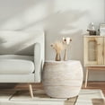 thumbnail image 5 of Oval Travertine Stone Finish Italian Design MgO Side Accent Table, 5 of 12