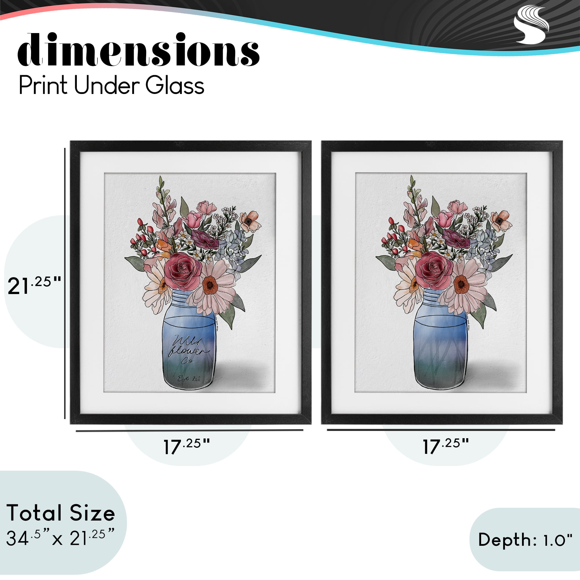 Stupell Industries Farmer's Market Vases 2 Piece Black Framed Print Under Glass Set, design by Alisha Kiara Design