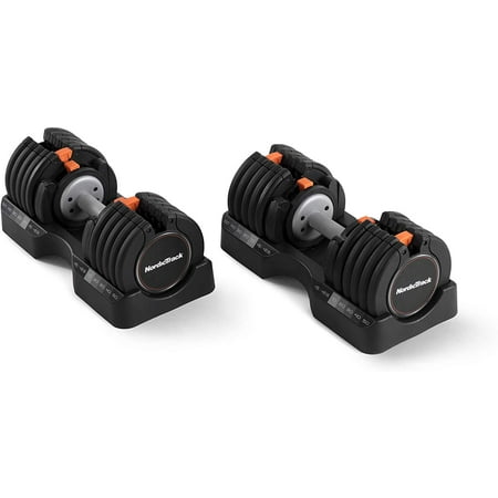 NordicTrack 55 lb Select-a-Weight Dumbbell Pair  Black