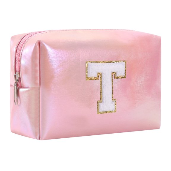 Large Capacity Embroidered Alphabet Cosmetic Bag Travel Toiletry Organizer Storage Clutch Handbag