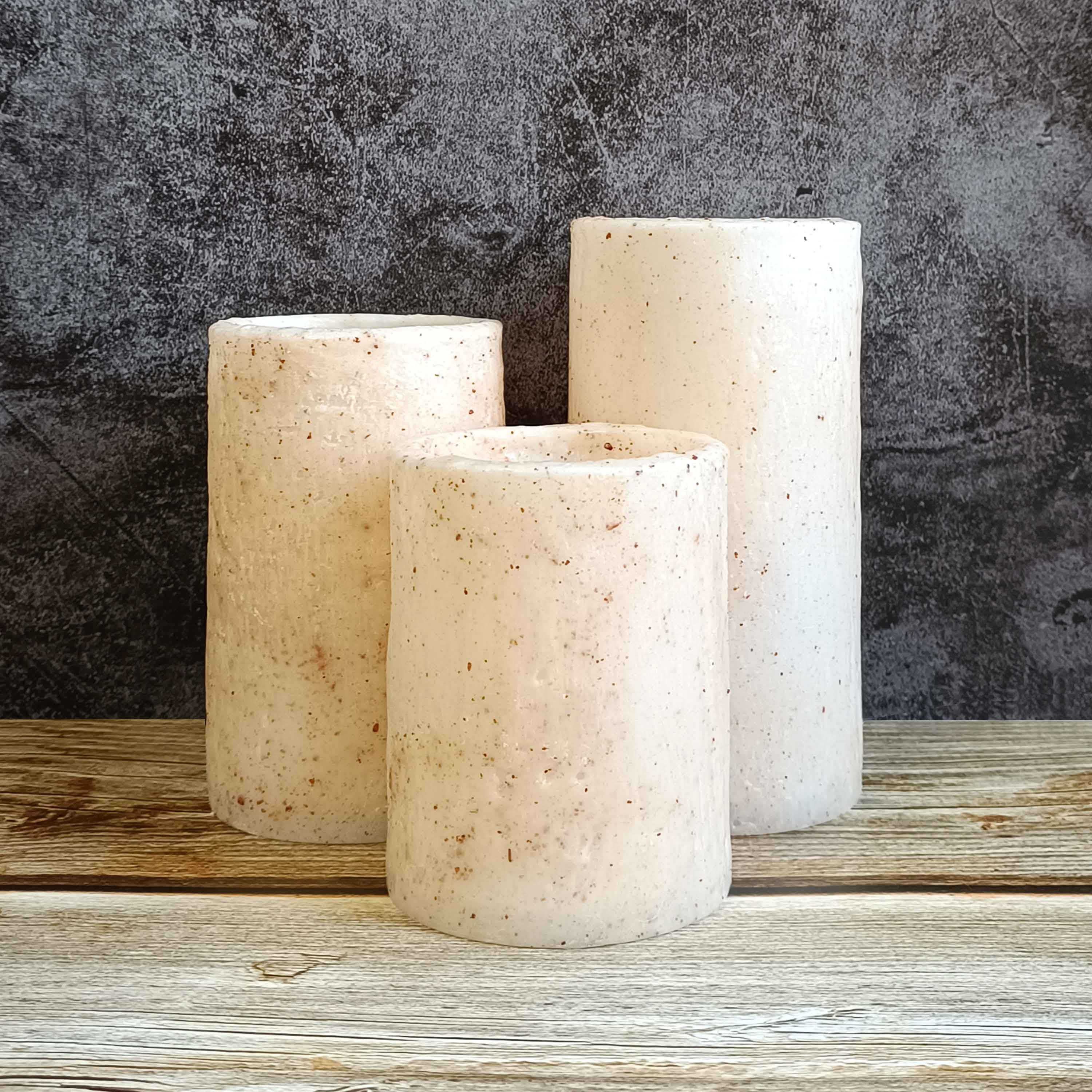 FCMSHAMD Flickering Flameless Candles with Remote Timer, 4" 5" 6" Realistic 3D Flame Retro countryside Pillar LED Candles,Battery Operated Candles for Wedding Home Decoration, Christmas,3 Pack