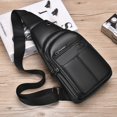 thumbnail image 4 of Bolso de pecho para hombre, bolso de hombro para hombre, bolso informal de cuero suave multicapa de gran capacidad, bolso cruzado, 4 of 6