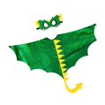 thumbnail image 1 of Capa de dinosaurio para niños, capa de dragón, traje cómodo de 117 x 117 cm, disfraz de alas de dragón verde, 1 of 8