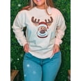 thumbnail image 1 of Sudadera navideña para mujer de 2025 con copos de nieve y letras bordadas, sudadera informal de cuello redondo con capucha, ropa de calle, 1 of 5