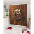 thumbnail image 2 of Christmas Shower Curtain Western Texas Star Christmas Wreath Shower Curtains for Bathroom Decor Cowboy Hat Christmas Decoration Bath Curtains Sets with Hooks Waterproof, 84x72 in, 2 of 6