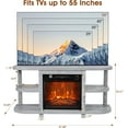 thumbnail image 4 of IHOMEadore Fireplace TV Stand for TVs Up to 55", 48" Entertainment Center Console with 18" Electric Fireplace, 4 of 13
