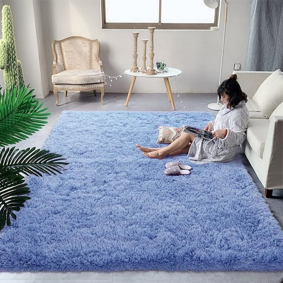 Noahas Soft Fluffy Area Rug Modern Shaggy Bedroom Rugs for Kids Room Nursery Rug Floor Carpets, 5'x 8',Sky Bule