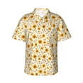 thumbnail image 1 of Fotbe Brown Leaf Sunflower Camisa Hawaiana para Hombre Unisex – Camisa Casual de Verano con Botones de Manga Corta de Algodón y Lino,Large, 1 of 7