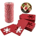 thumbnail image 6 of Christmas Decorations Clearance! Christmas Wrapping Paper Tags with String, Kraft Paper Gift Tags, Christmas Packaging Set with Hemp String, Christmas Gift Tags, 6 of 8