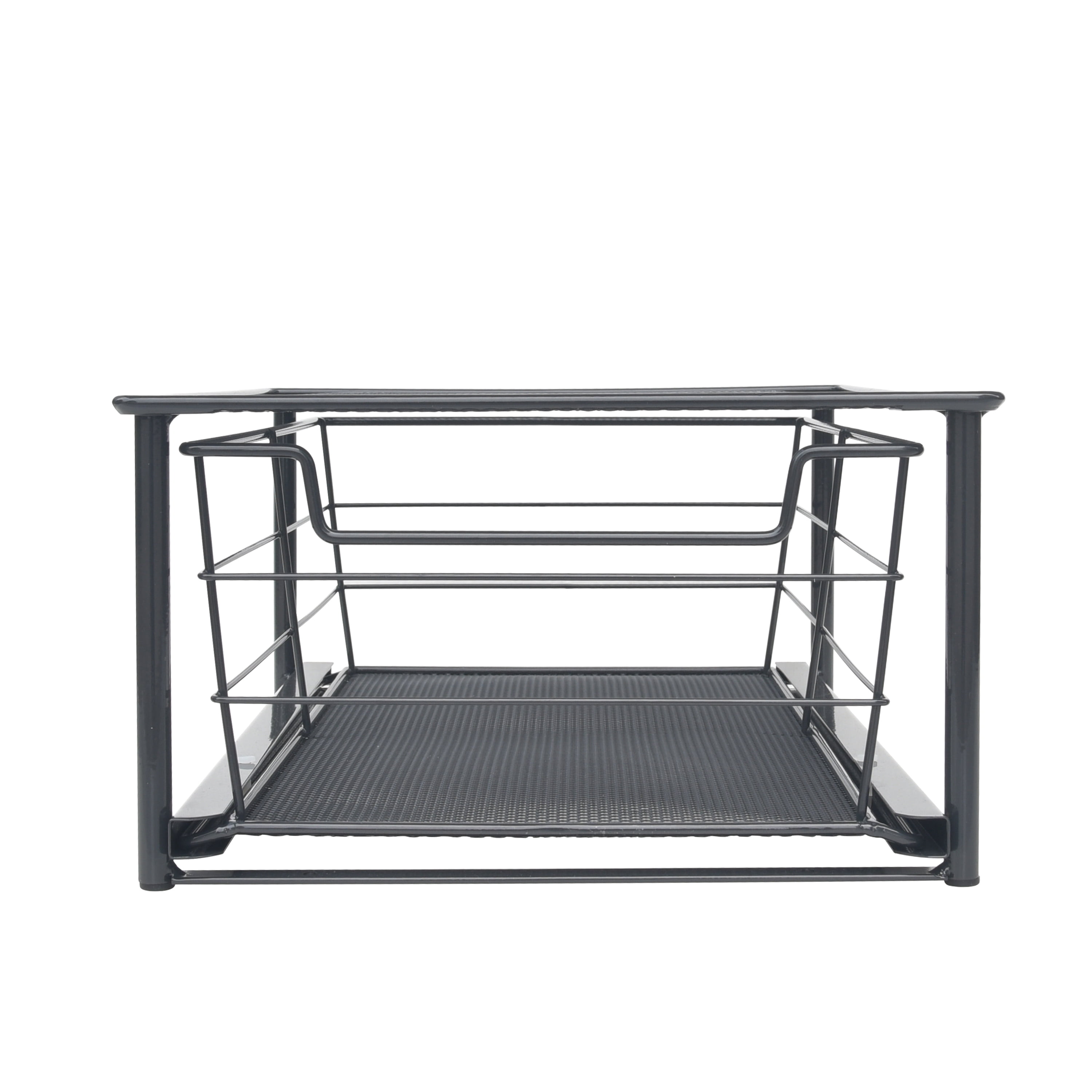 (2 pack) Mainstays Small Stackable Slide-Out Drawer Organizer, Black