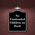 thumbnail image 2 of No Unattended Children on Dock BLACK Aluminium Composite Sign 8.5''x10'', 2 of 9