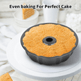 thumbnail image 6 of 9.5" Heavy Duty Non Stick Baking Pan, Carbon Steel Round Tube Mold for Pound Cake, Flan, Donut Cake, Versatile Oven Safe Bakeware Black, 6 of 8