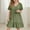 Green, variant on BRGZLK Kids Girls Summer Sundress Cute Solid Color Short Sleeve V-Neck Tiered Crinkle Flowy Swing A-Line Midi Dress Green 13-14 Years