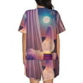 thumbnail image 3 of Lsque Dreamy Moonlit Window Women's Short-Sleeved Pajama Set - 2 Piece Soft and Lightweight Sleepwear Set-4X-Large, 3 of 9