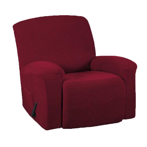 Funda de sofá Jacquard, funda para sillón reclinable, funda elástica para muebles, a prueba de polvo Vino rojo
