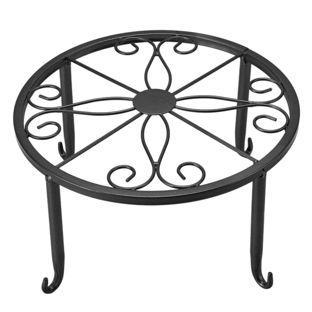 Soporte De Planta De Una Sola Capa De Hierro Estante De Flores De Balcón De Maceta Baja Simple De Pie