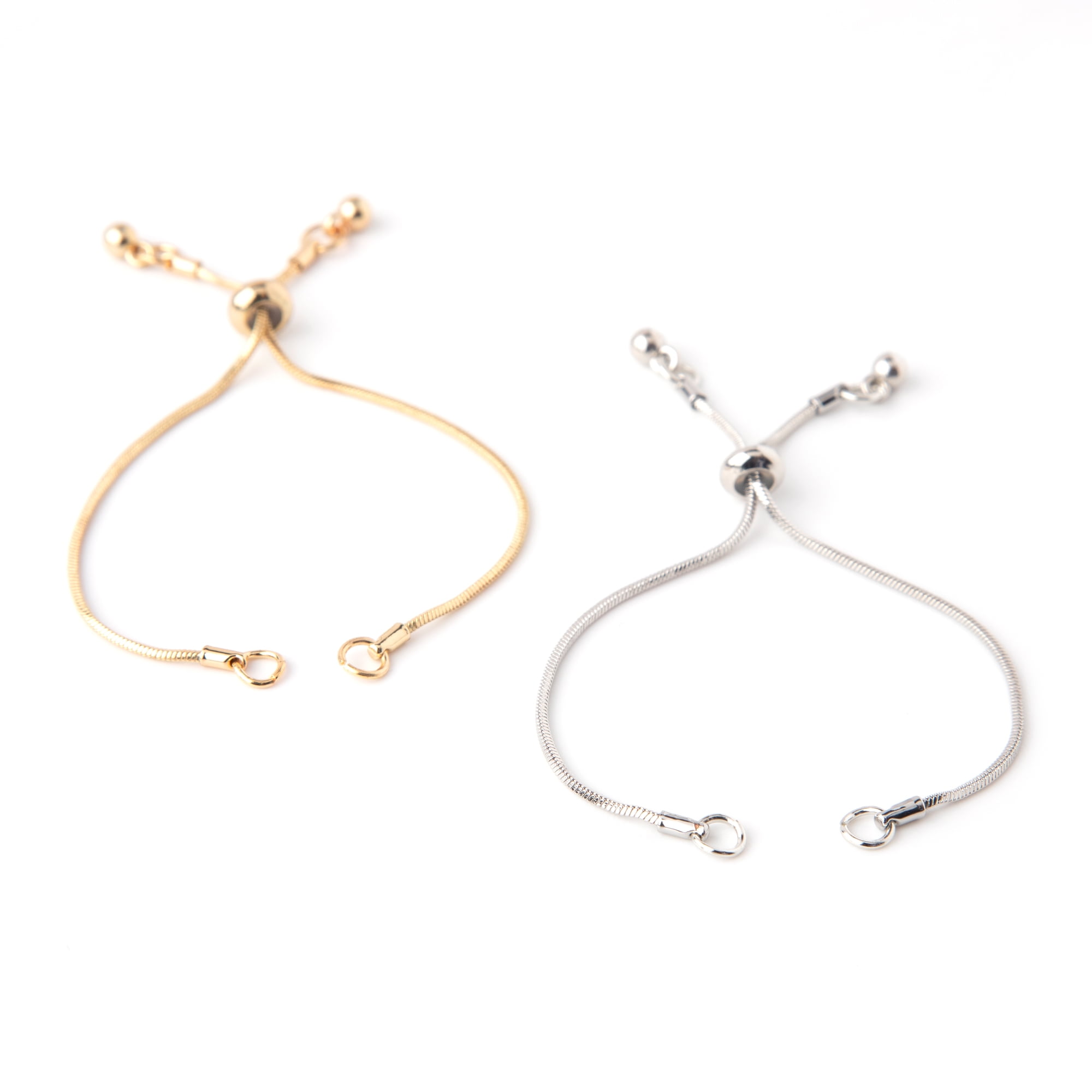 Cousin DIY Adjustable Chain Bracelet Base, Gold and Silver, 2 Pieces, One Size for Adult, 69991849