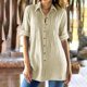 thumbnail image 2 of Vestidos Casuales Para Mujer, Blusas De Mujer De Moda Moda de verano para mujer, cuello en V, manga tres cuartos, color liso, 2 of 8