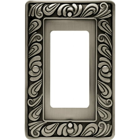 Franklin Brass Paisley Wall Plate, Brushed Satin Pewter Single Decorator Switch Cover, 1-Pack, 64046