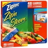Ziploc Zip’n Steam Microwave Steam Cooking Bags Large 7 Count Pack (10" x 10")