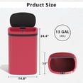 thumbnail image 3 of CL.HPAHKL 13 Gallon Automatic Trash Can with Lid, Kitchen Plastic Garbage Can, Red, 3 of 7