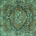 thumbnail image 1 of Ahgly Company Indoor Square Persian Turquoise Blue Traditional Area Rugs, 6' Square, 1 of 4