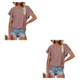 thumbnail image 2 of Minnieouse Camiseta de mujer con volantes de Color sólido cuello estética linda blusa suelta fiesta noche Club verano Top niñas ropa Type17 NO17, 2 of 6