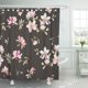 thumbnail image 1 of ABPHQTO Flor rosa acuarela patrón floral en negro rojo romántico japonés Japón oriental cortina de ducha cortina de baño 165x180 cm ABPHQTO PKNMT66x72Shower-12889, 1 of 2