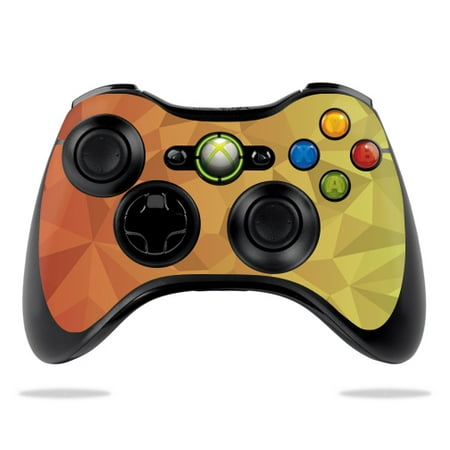 MightySkins Skin Compatible With Microsoft Xbox 360 Controller Case wrap cover sticker skins Red Orange Polygon