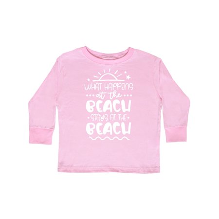

Inktastic Spring Break What Happens at the Beach Stays at the Beach Gift Toddler Boy or Toddler Girl Long Sleeve T-Shirt