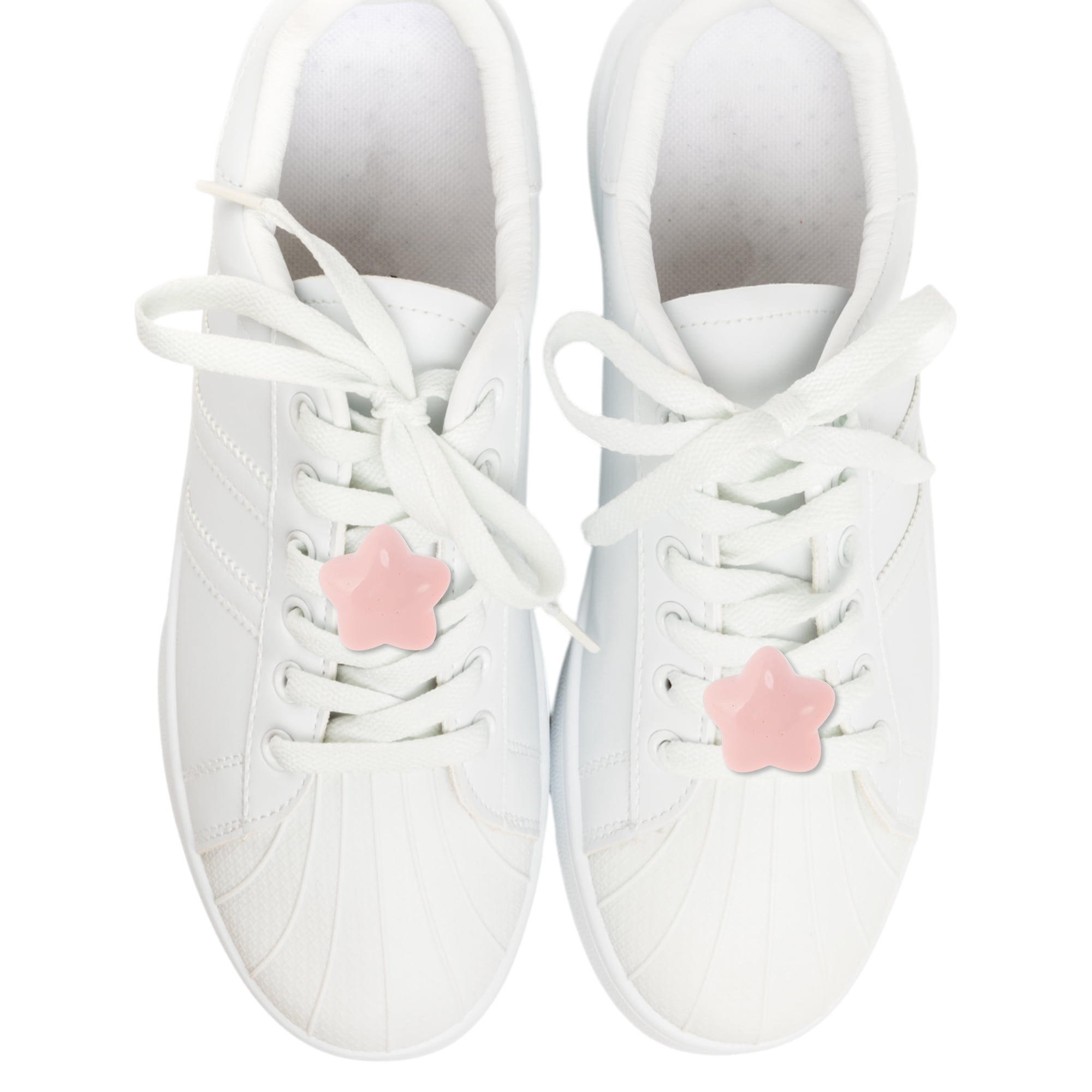 Unique Bargains Chubby Star Shoelace Charms 1 Pair Light Pink