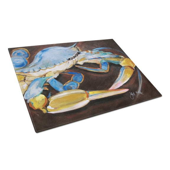 Carolines Treasures JMK1090LCB Blue Crab Glass Cutting Board Large, 12H x 16W, multicolor