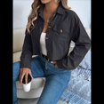 thumbnail image 4 of Chaquetas de con Botones para Mujer, Camisetas de Larga, Tendencia 2025 Negro XL, 4 of 9